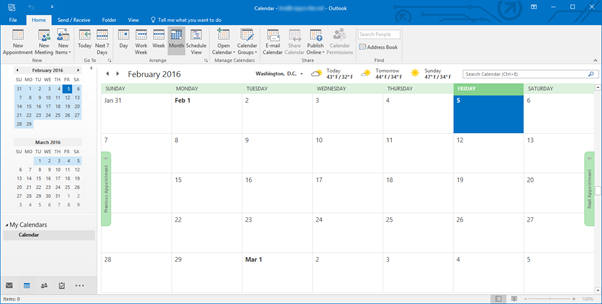 How To Use The Calendar In Outlook 2016 | Universalclass