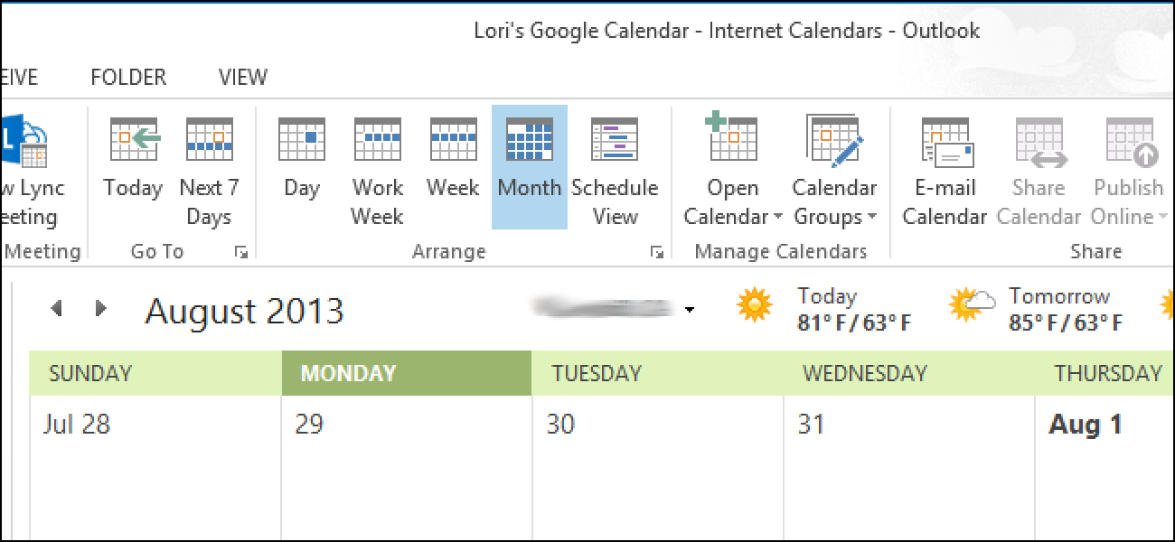 How To View Your Google Calendars In Outlook 2013