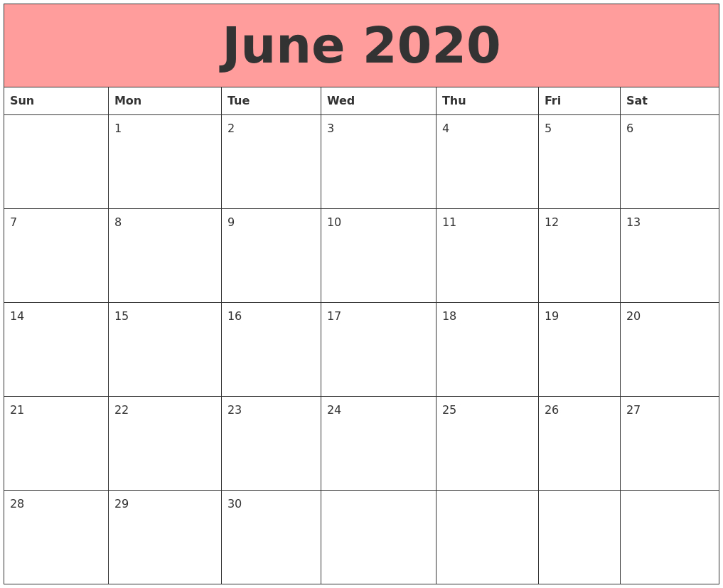 June 2020 Calendars That Work