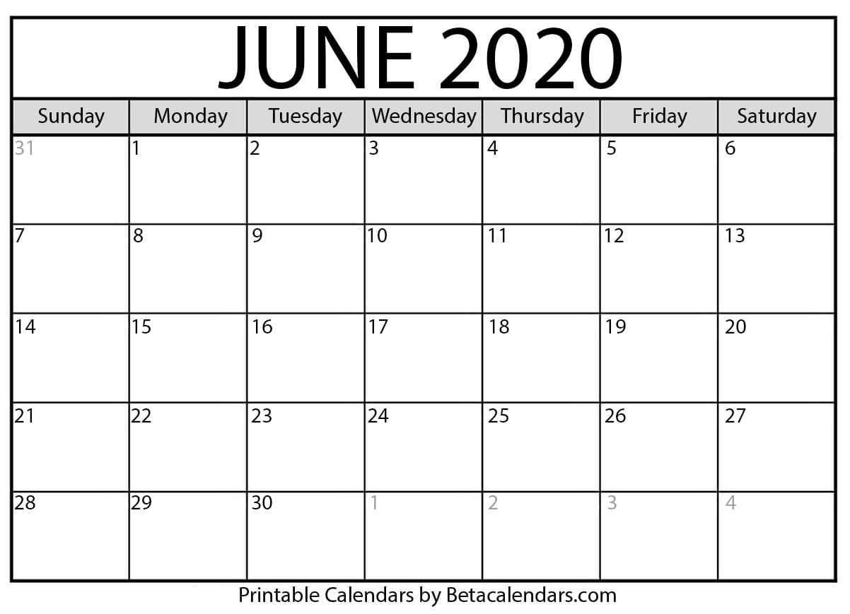 free printable calendar june 2020 calendar printables