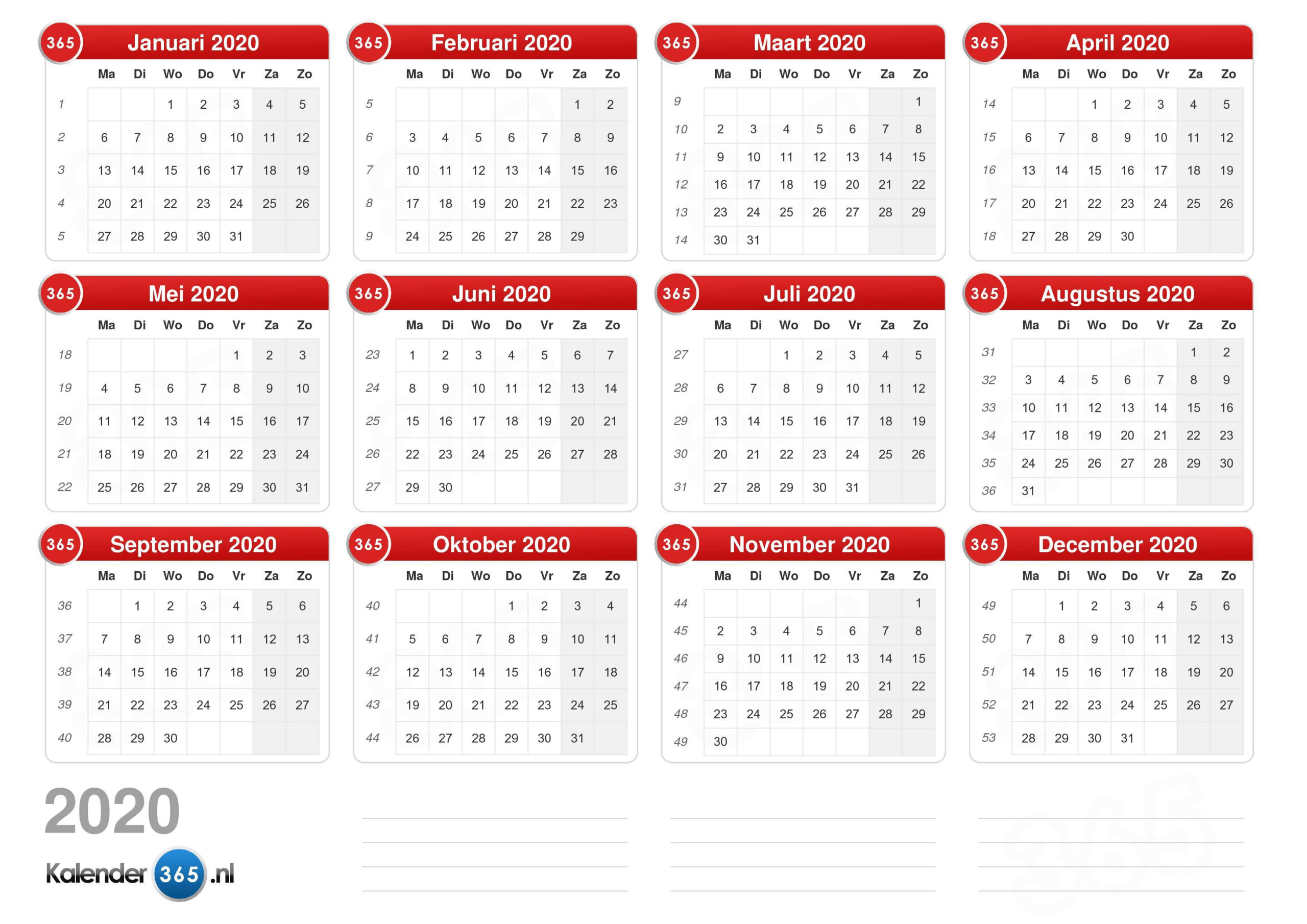 Kalender 2020