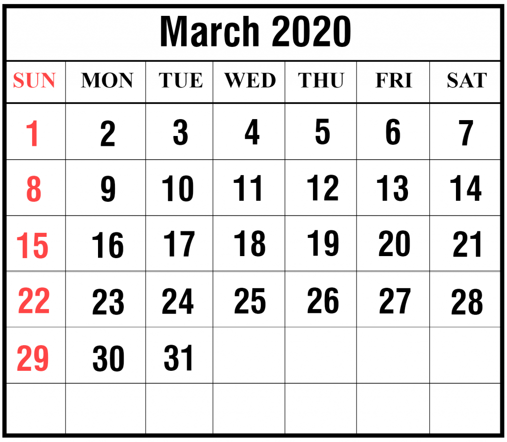 Calendar Week March 2020