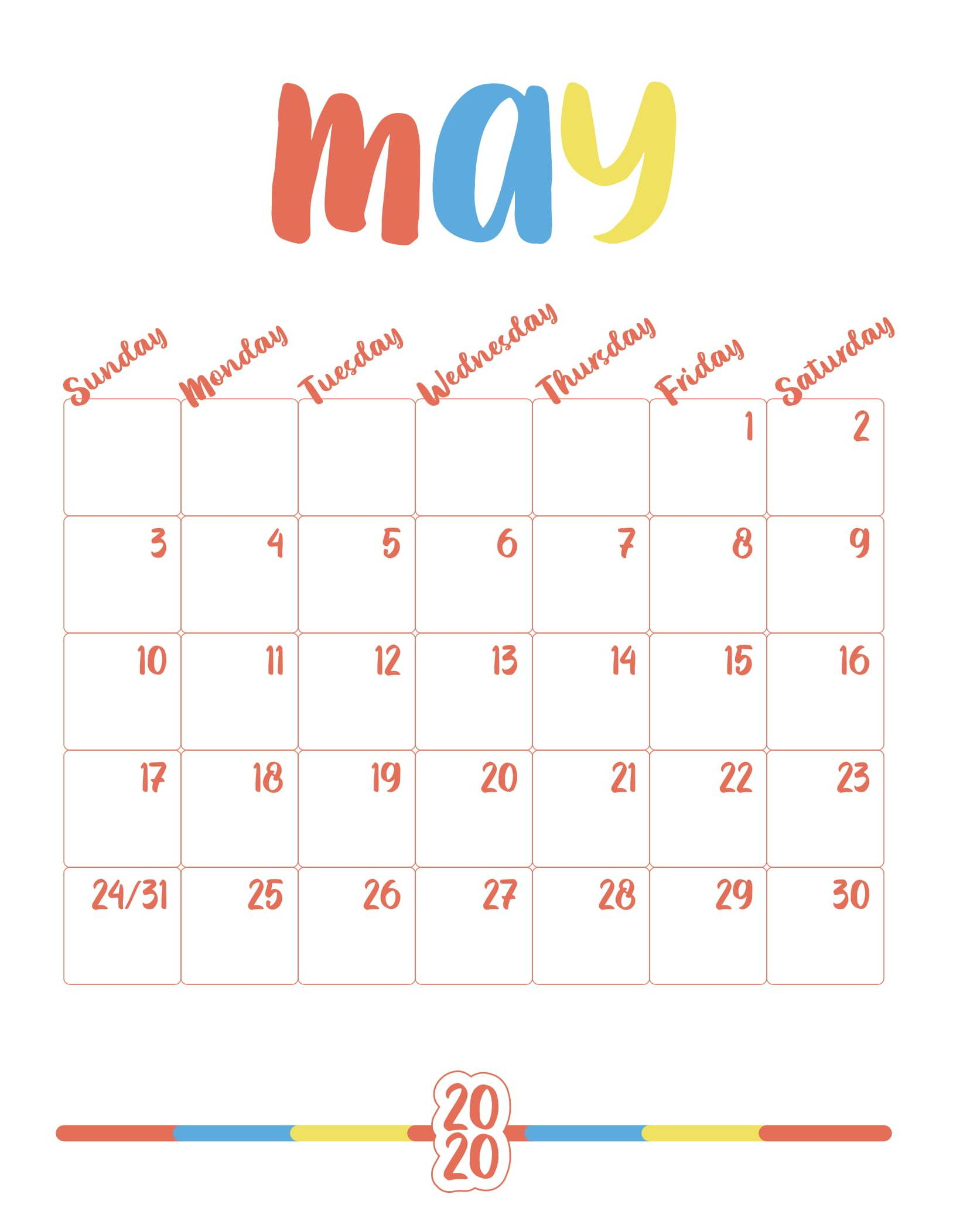 May 2020 Calendar With Holidays Dates Us Australia Canada