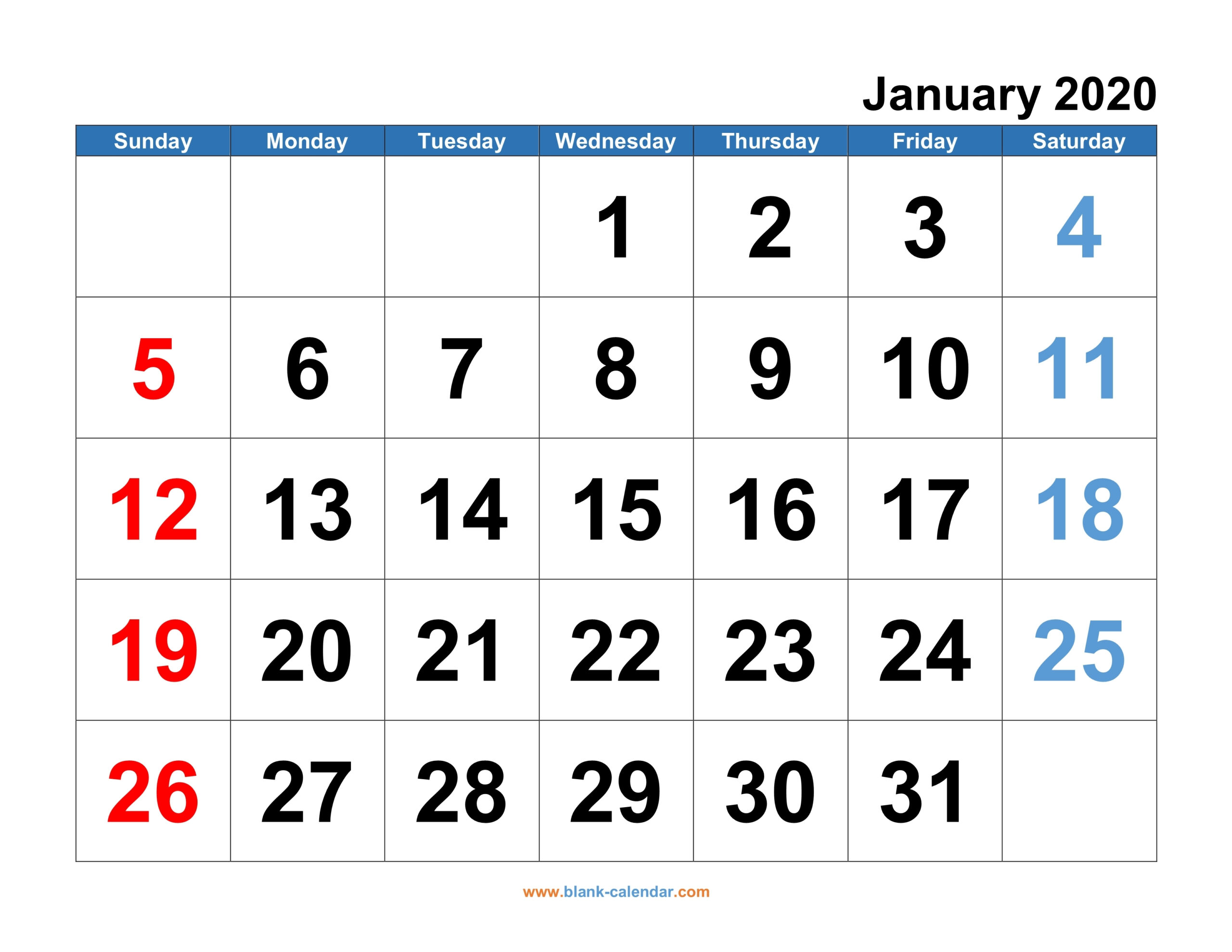 Monthly Calendar 2020 Free Download Editable And Printable