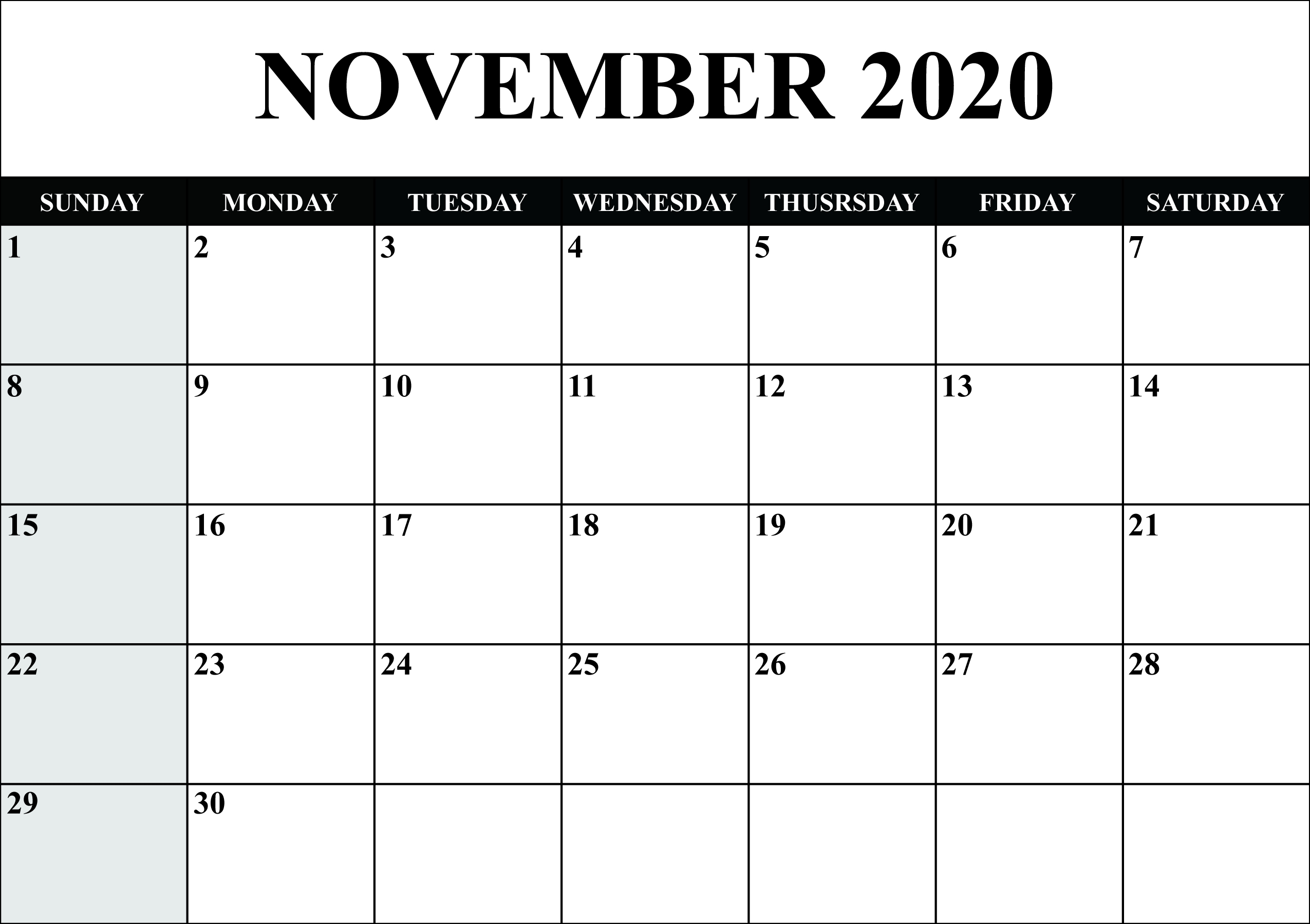 Monthly Calendar 2020 Printable Word | Monthly Calendar