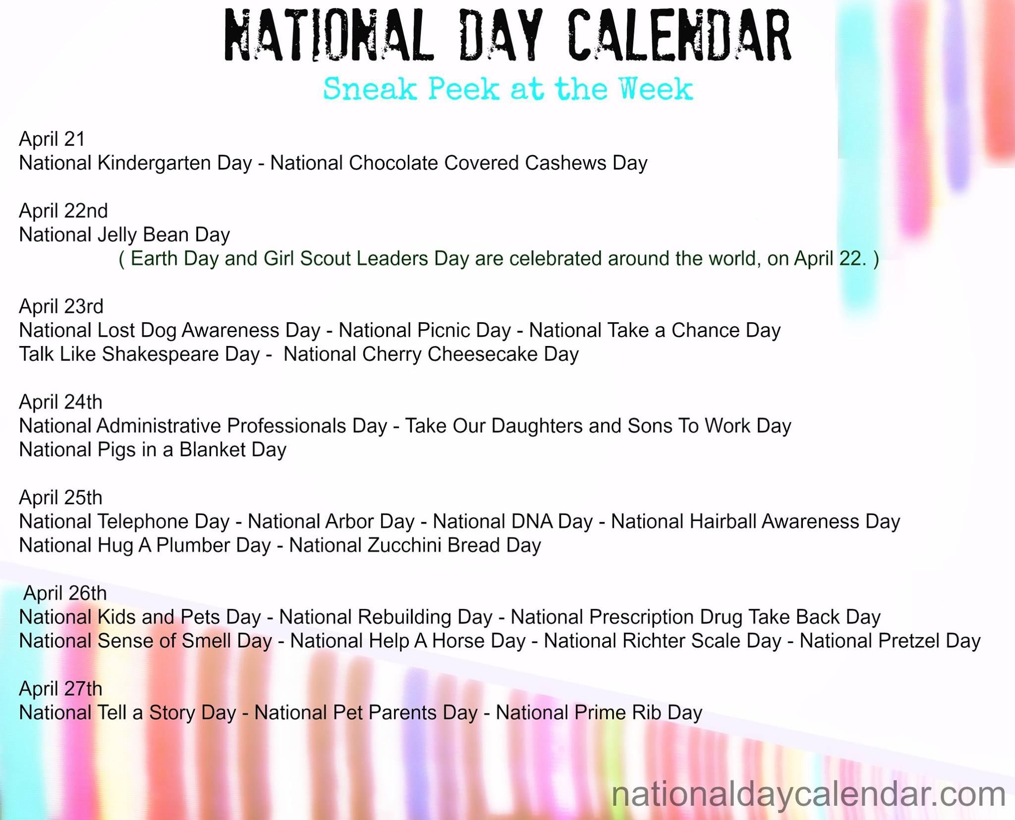 year calendar of national days calendar printables free