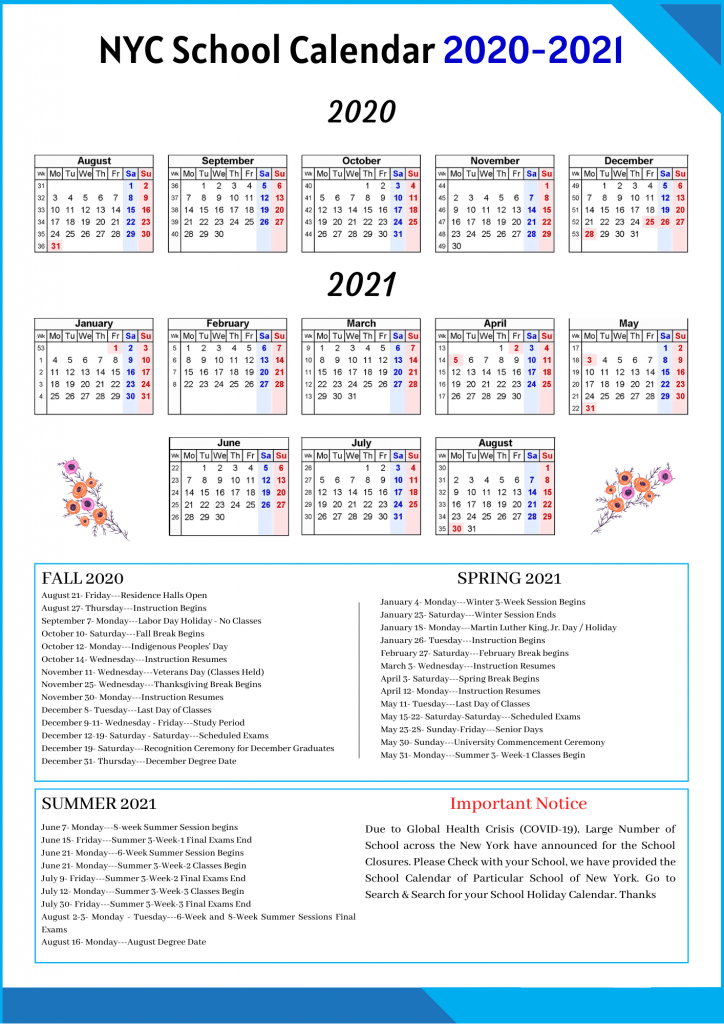 York U Calendar 2020 | Calendar Printables Free Templates