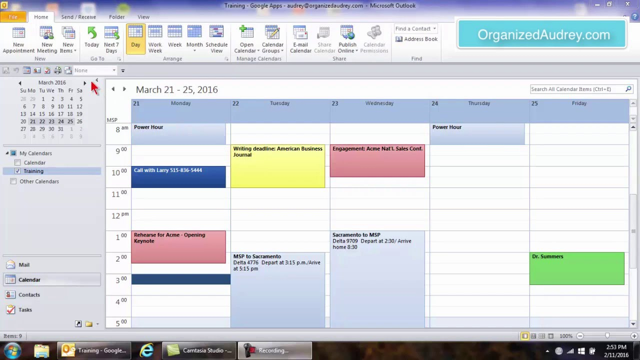 managing calendars in outlook