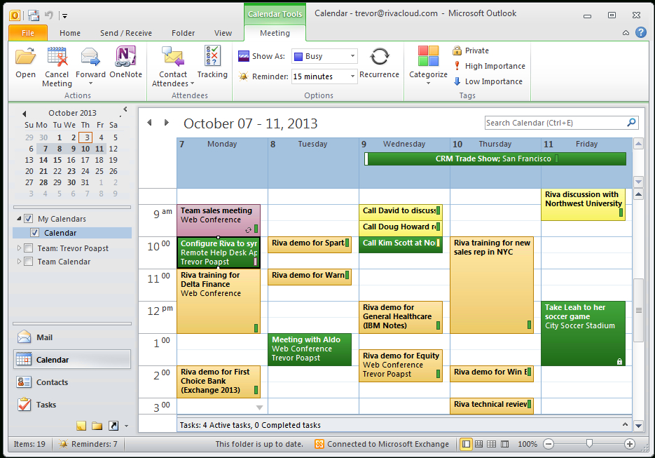 view calendar in outlook 2016