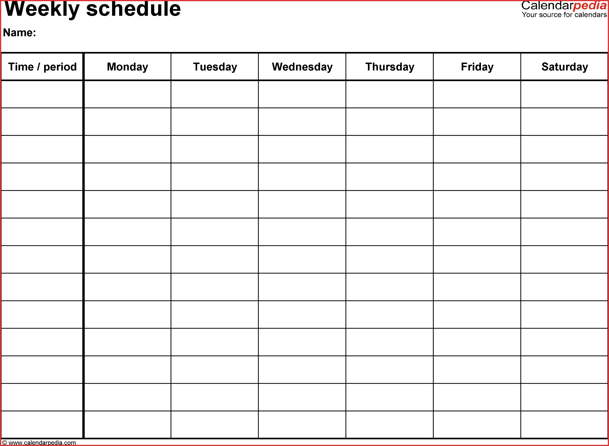 Pick 6 Week Blank Schedule Template ⋆ The Best Printable