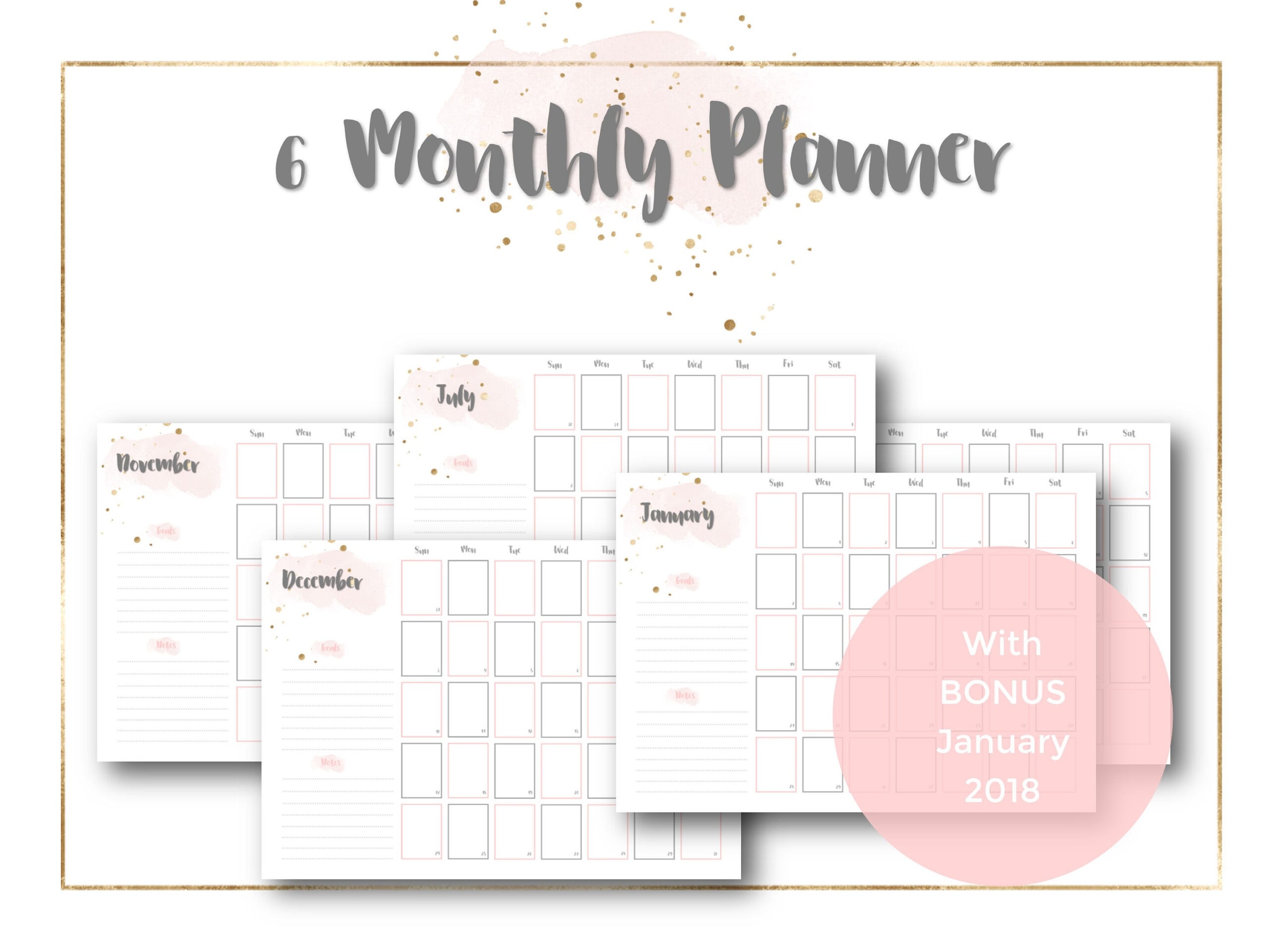 Planner For August Through December | Example Calendar