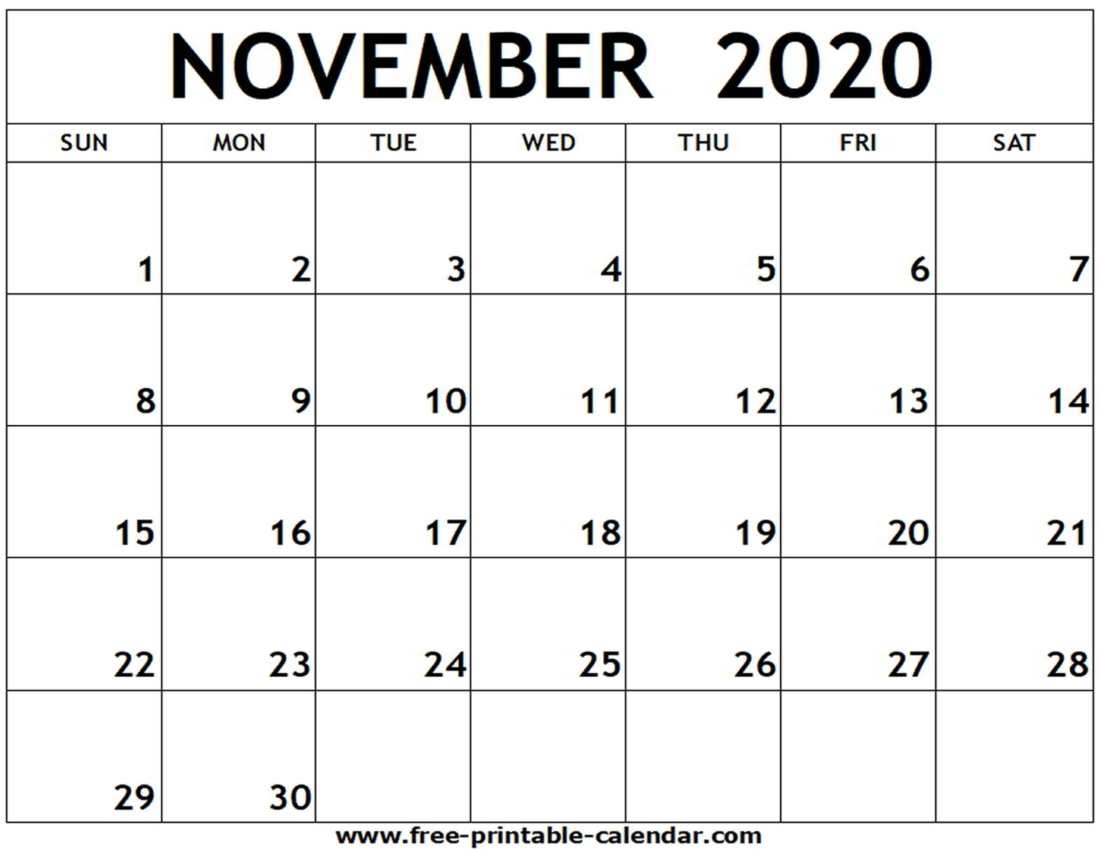 Printable Calendar November 2020 To December 2020 | Month