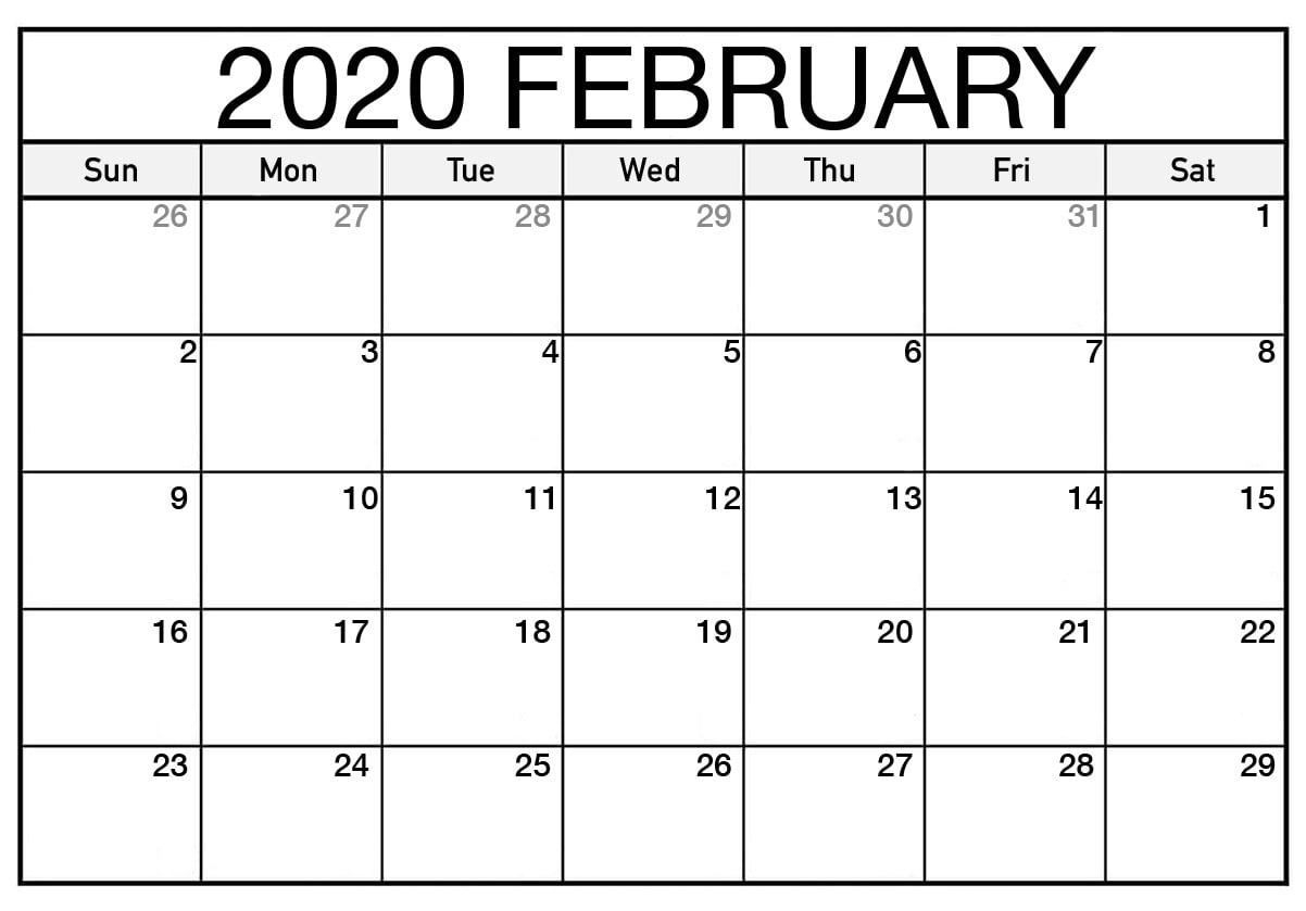 Printable February 2020 Calendar Page In 2020 | February