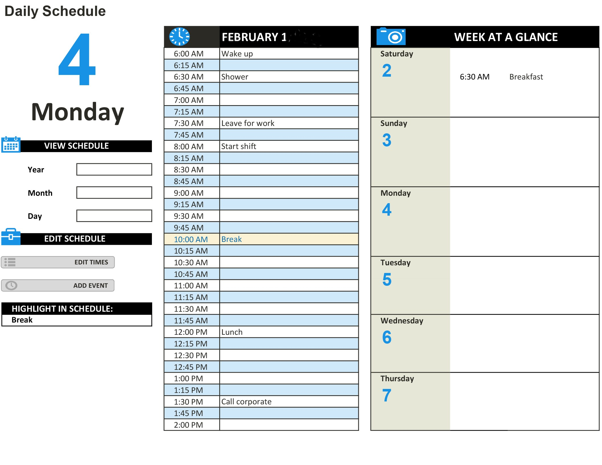 Publisher Daily Calendar Template | Daily Calendar