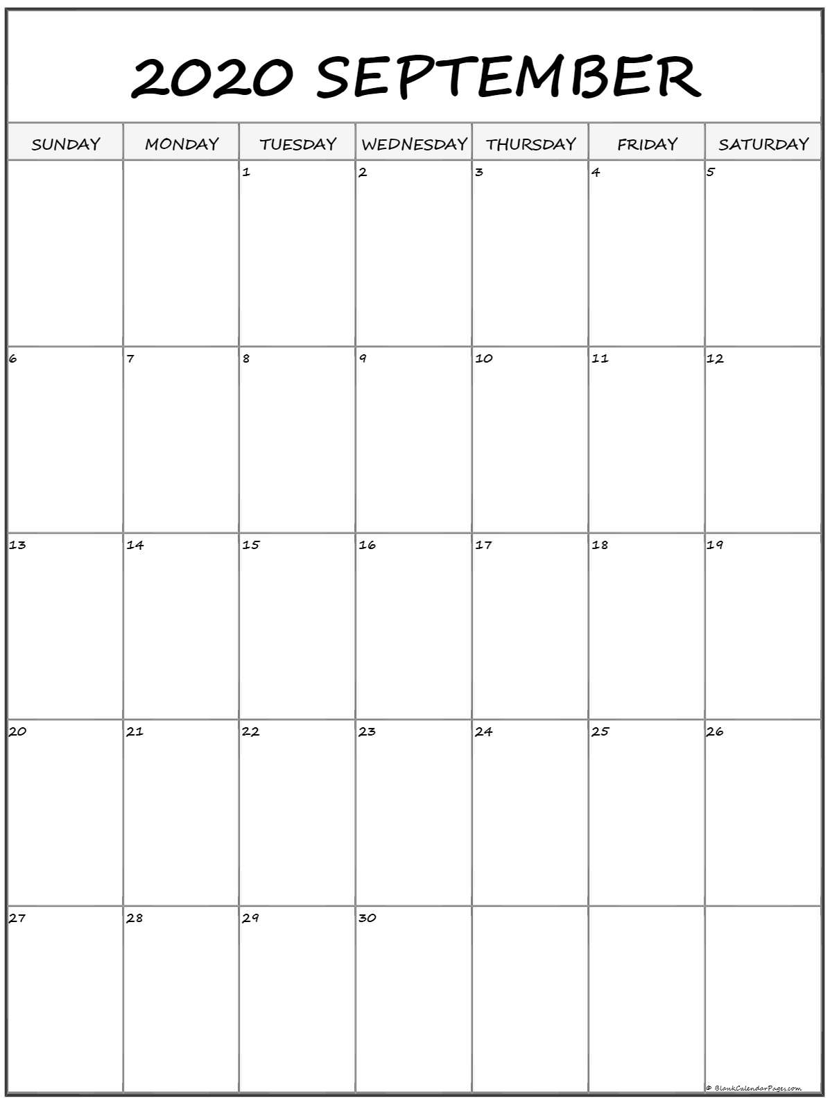 Printable Calendar Vertical List