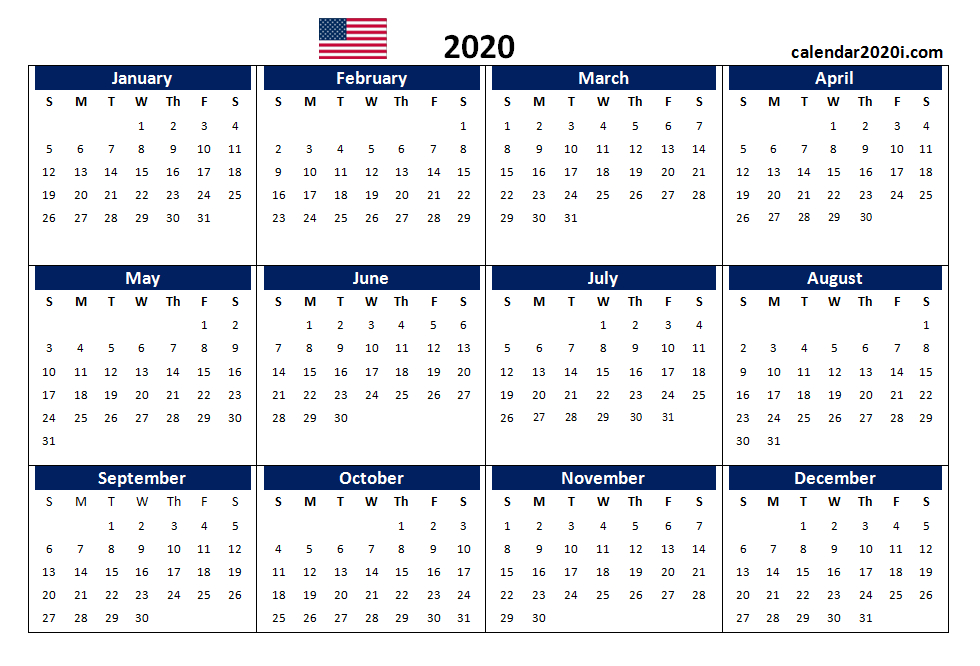 Year Calendar For 2020 | Calendar Printables Free Templates