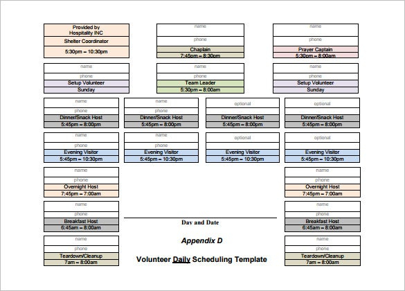 Volunteer Schedule Template - 11+ Free Word, Excel, Pdf