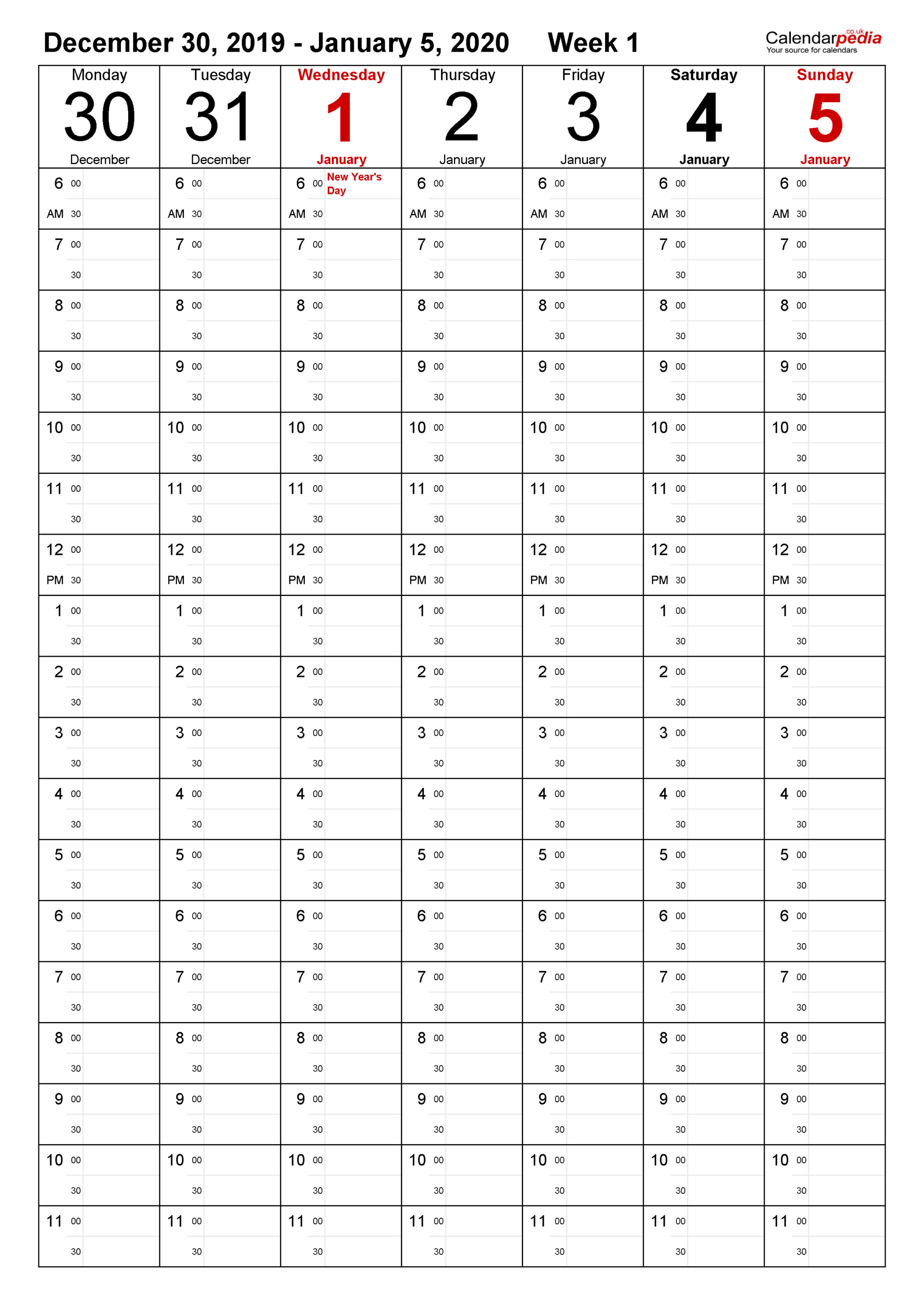 Weekly Calendar 2020 Uk - Free Printable Templates For Excel