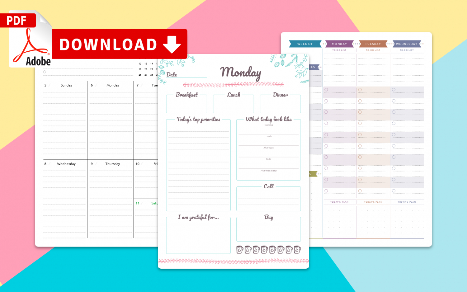 Weekly Calendar Templates - Download Pdf &amp; Print