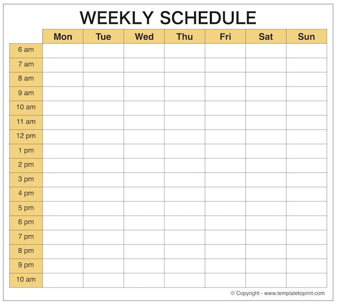 Weekly Schedule Maker – Task List Templates