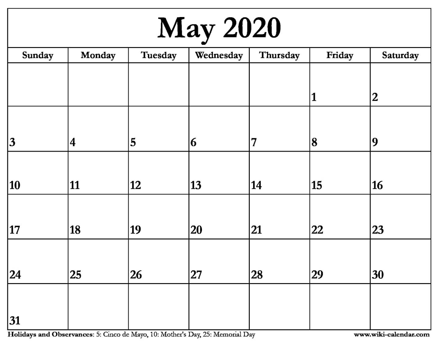 Wiki-Calendar – Download And Print Calendars For 2020