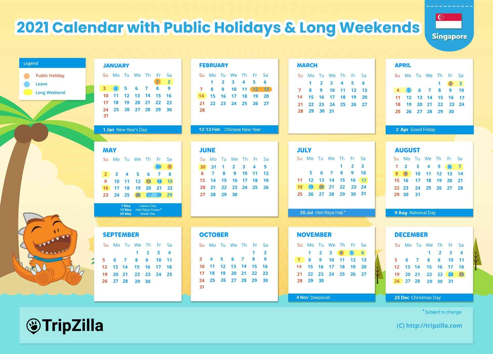 10 Long Weekends In Singapore In 2021 (Bonus Calendar