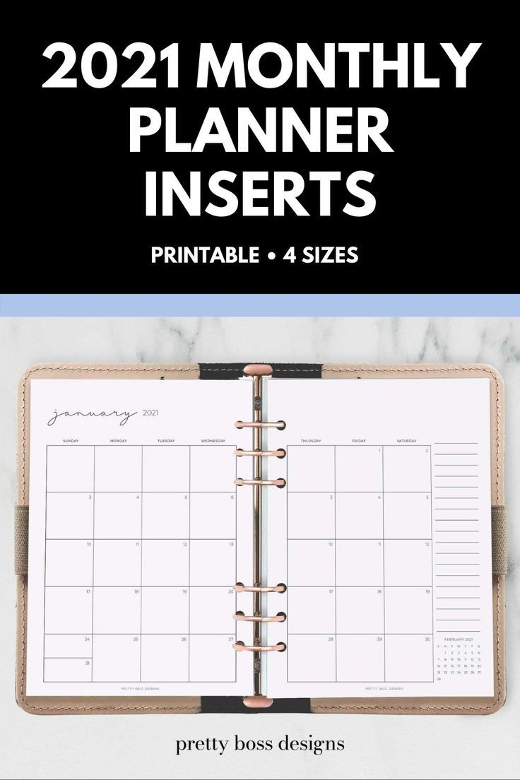 2020-2021 Planner Monthly Planner Printable Minimal