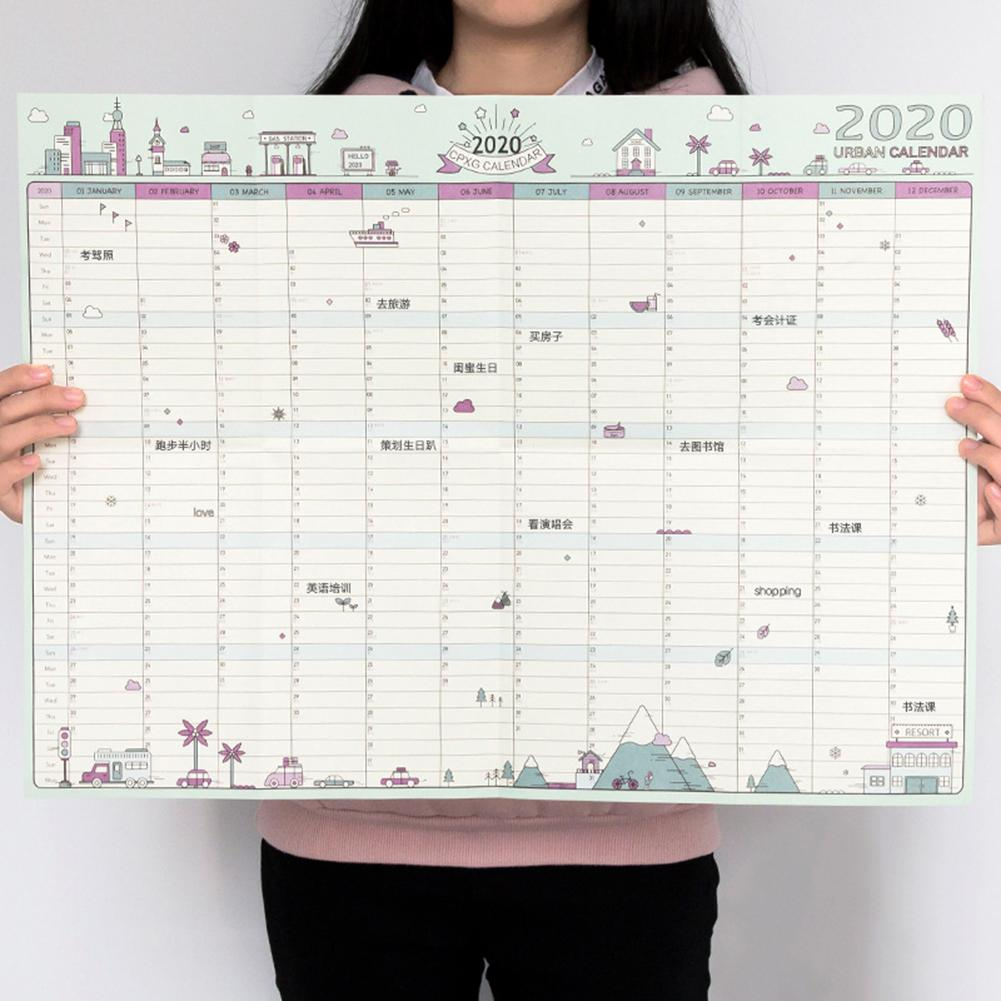 2020 Creative Agenda 365 Days Paper Wall Calendar Daily Planner Notes Very  Large Study School Supplies