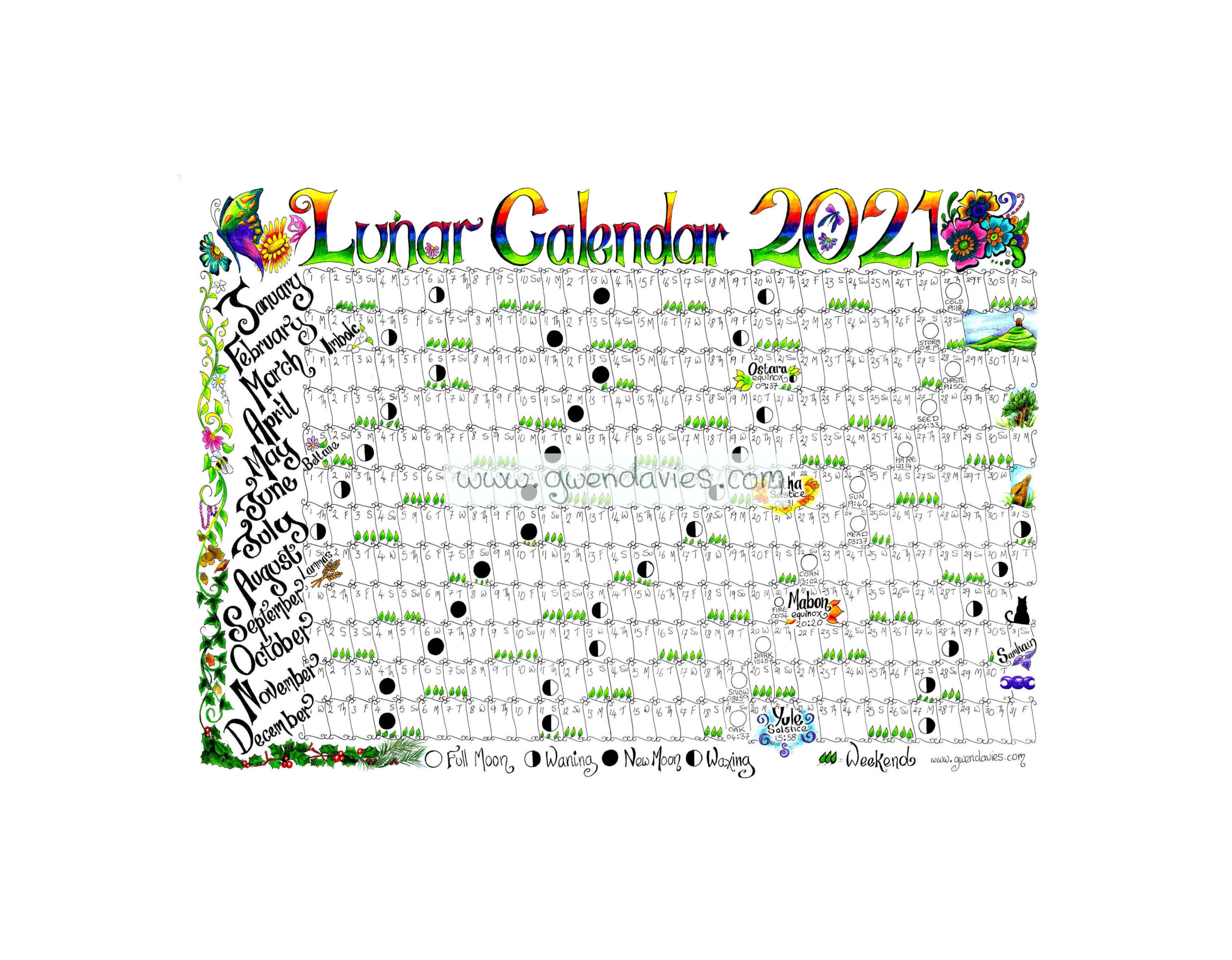 2021 Lunar Calendar A4