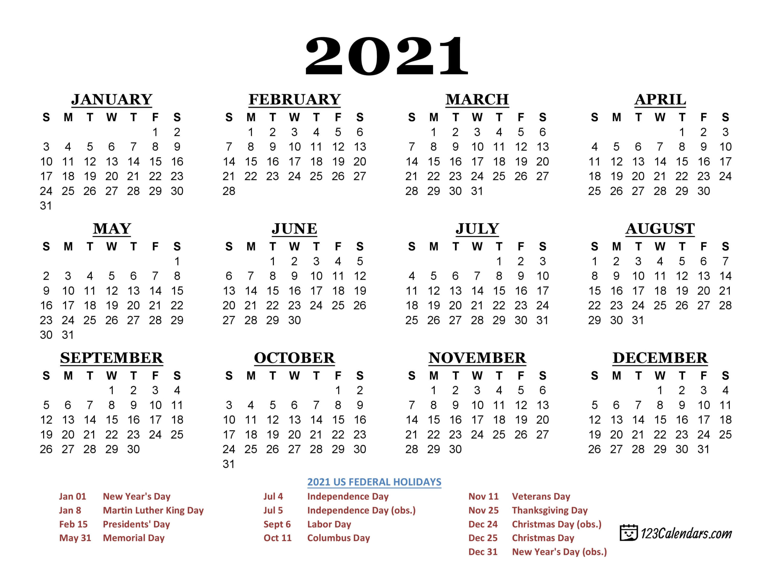 Calendar Of Just Weekends For 2021 | Calendar Printables Free Templates