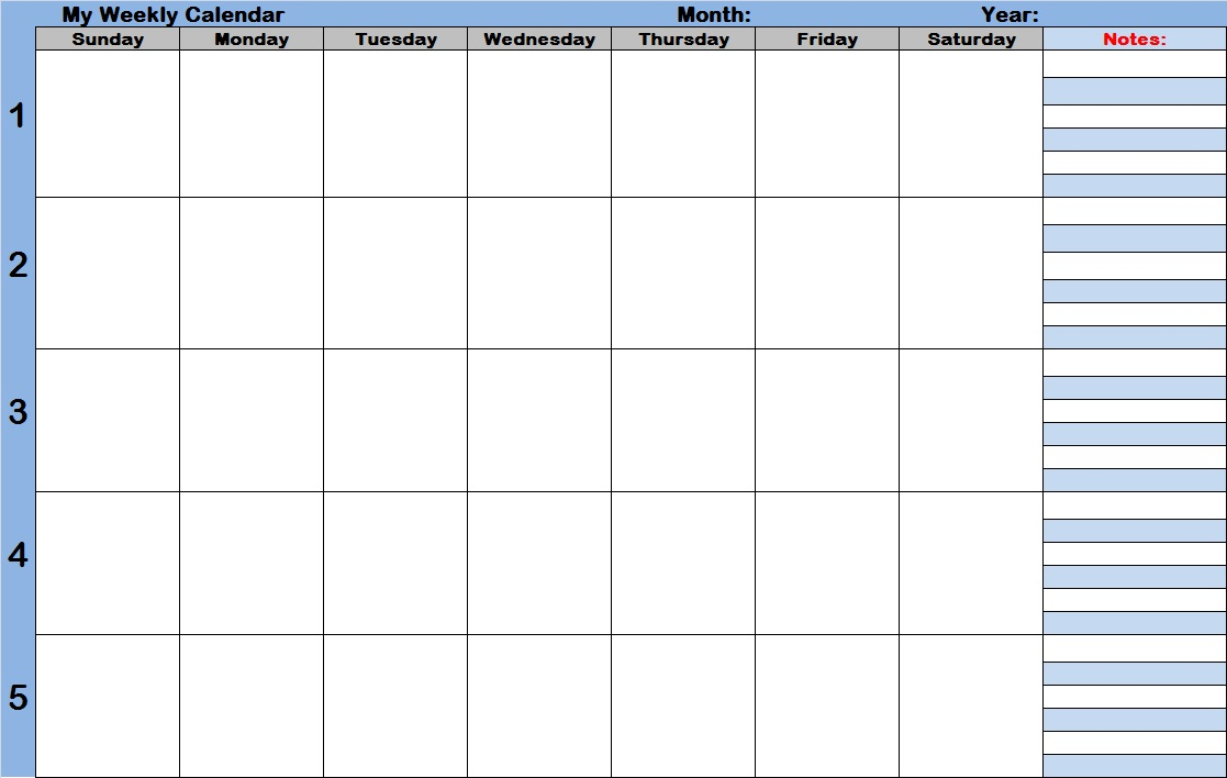 Free Printable Weekly Calendar With Time Slots 2022