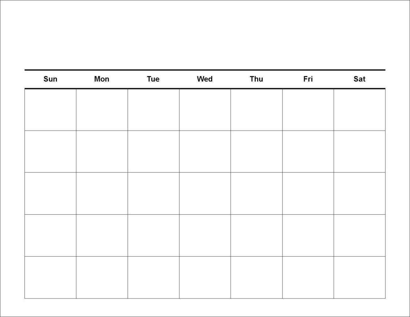 7 Day Calendar Template | Printable Calendar Grid Free