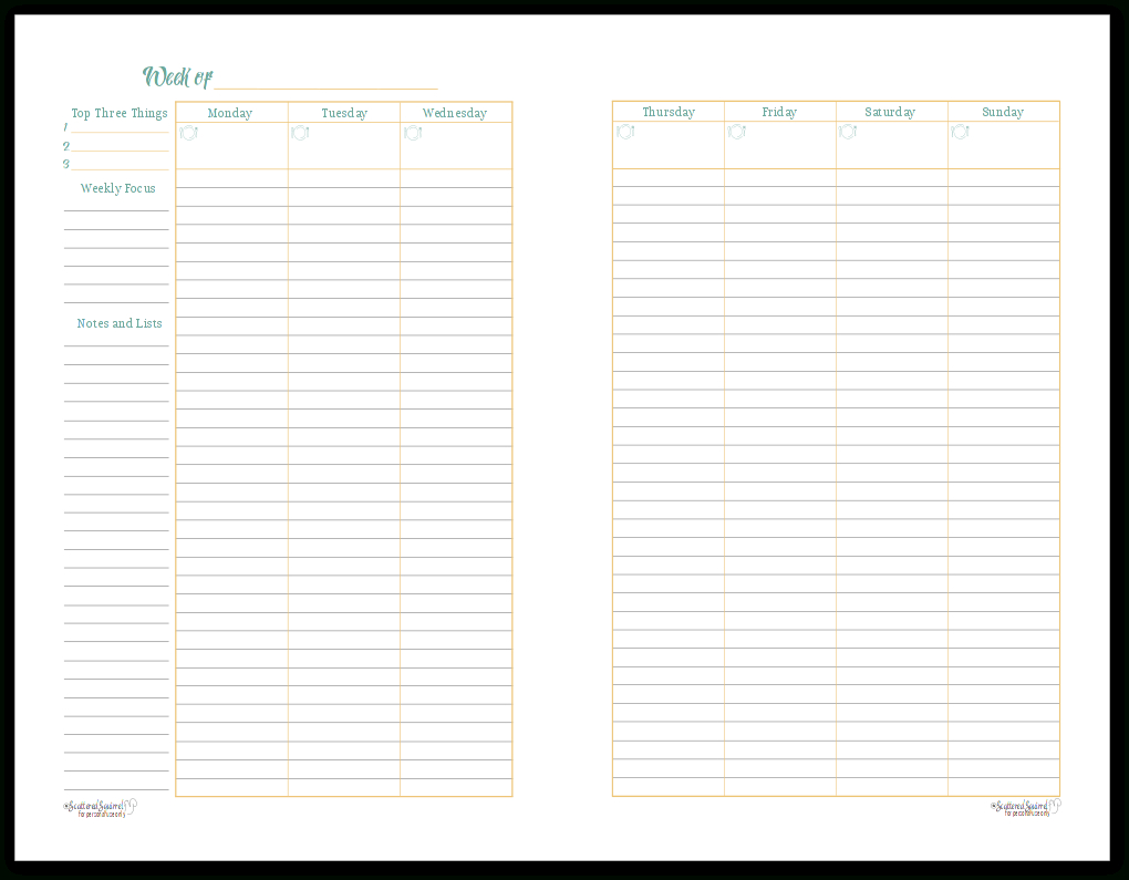 A Variety Of Weekly Planner Printables For Your Planners.