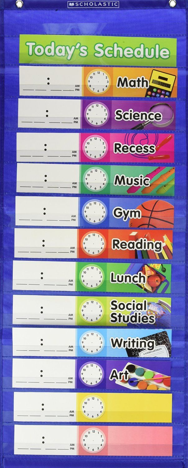 Amazon : Daily Schedule Pocket Chart : Classroom Pocket