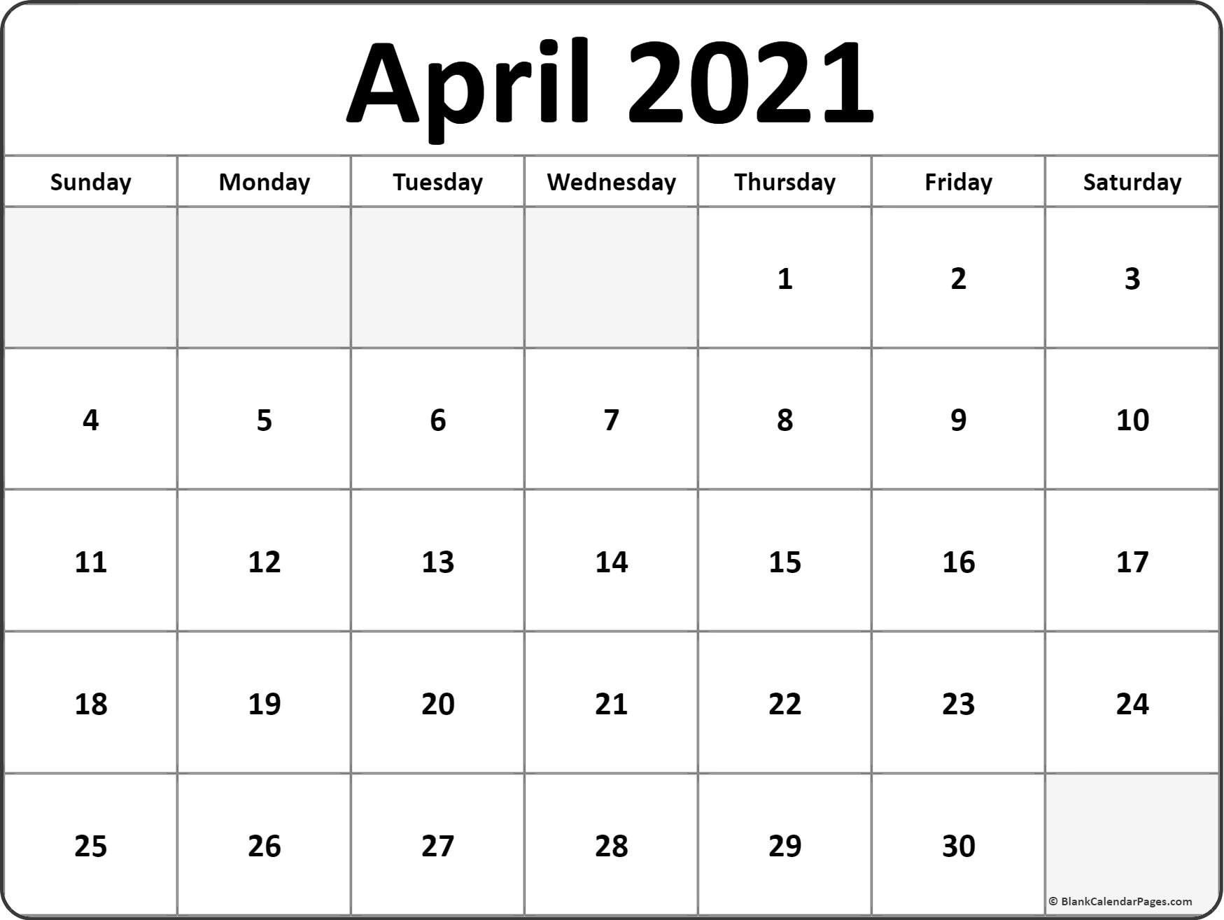 April 2021 Calendar January 2021 Calendar July 2021 Blank
