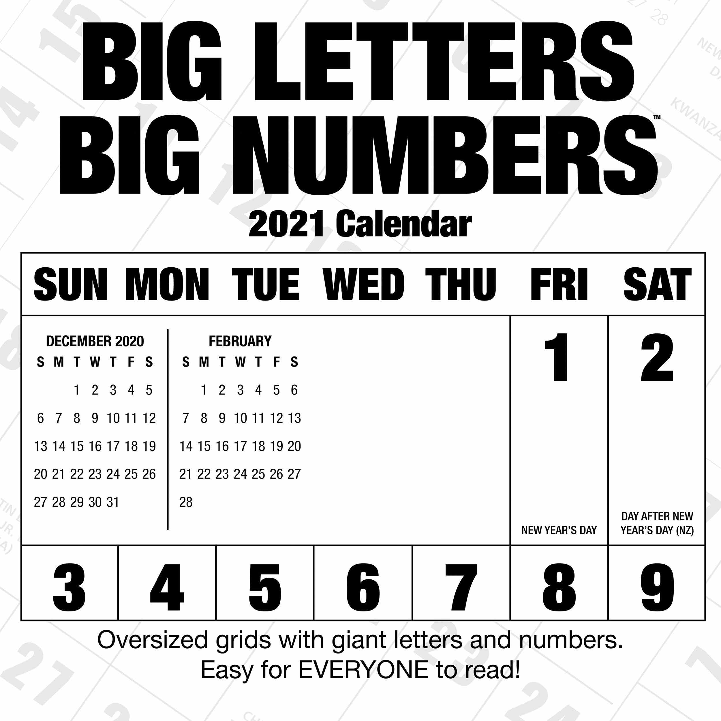 Calendar Big Numbers