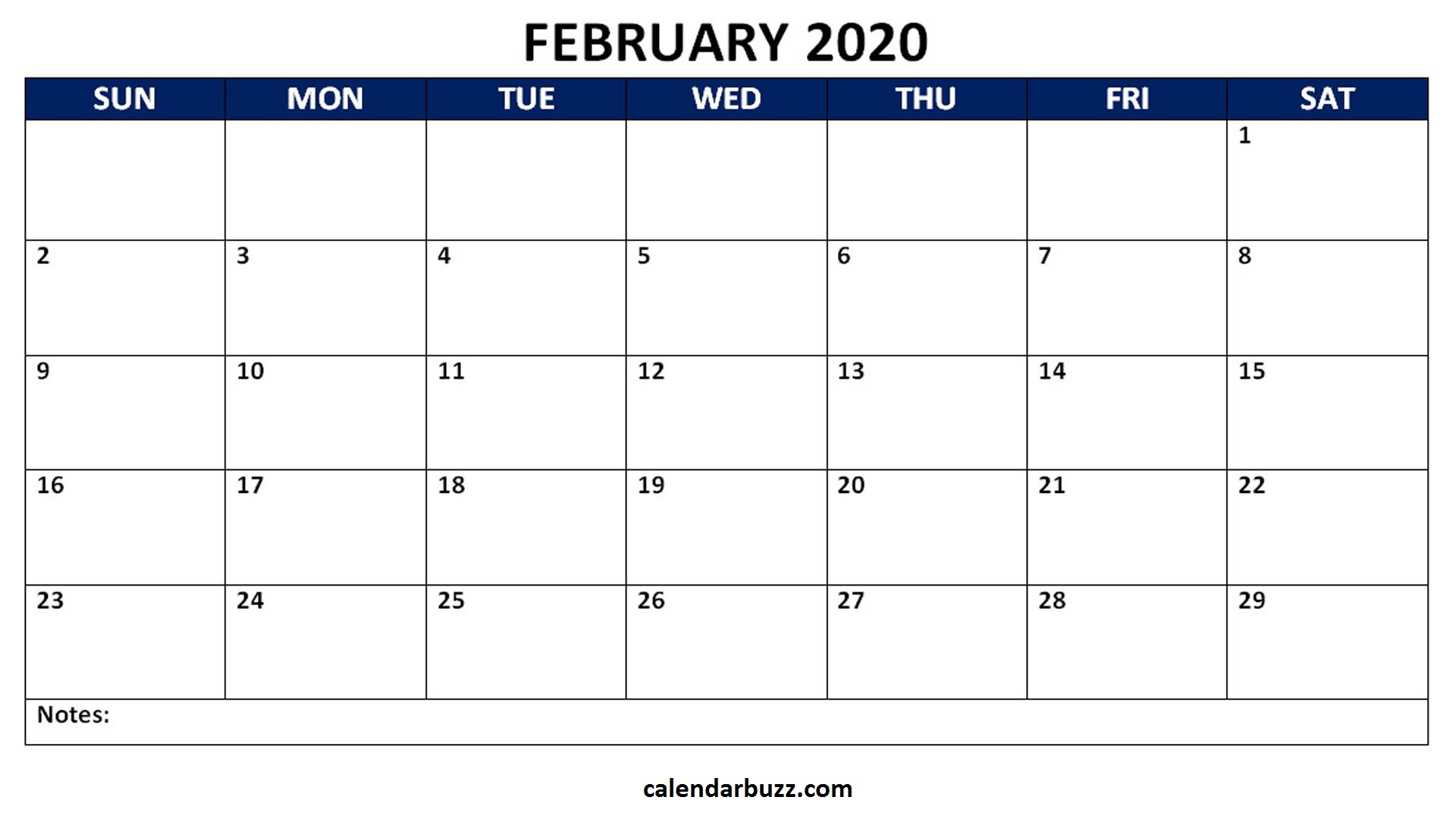 Blank 2020 Calendar Printable Monthly Word Templates