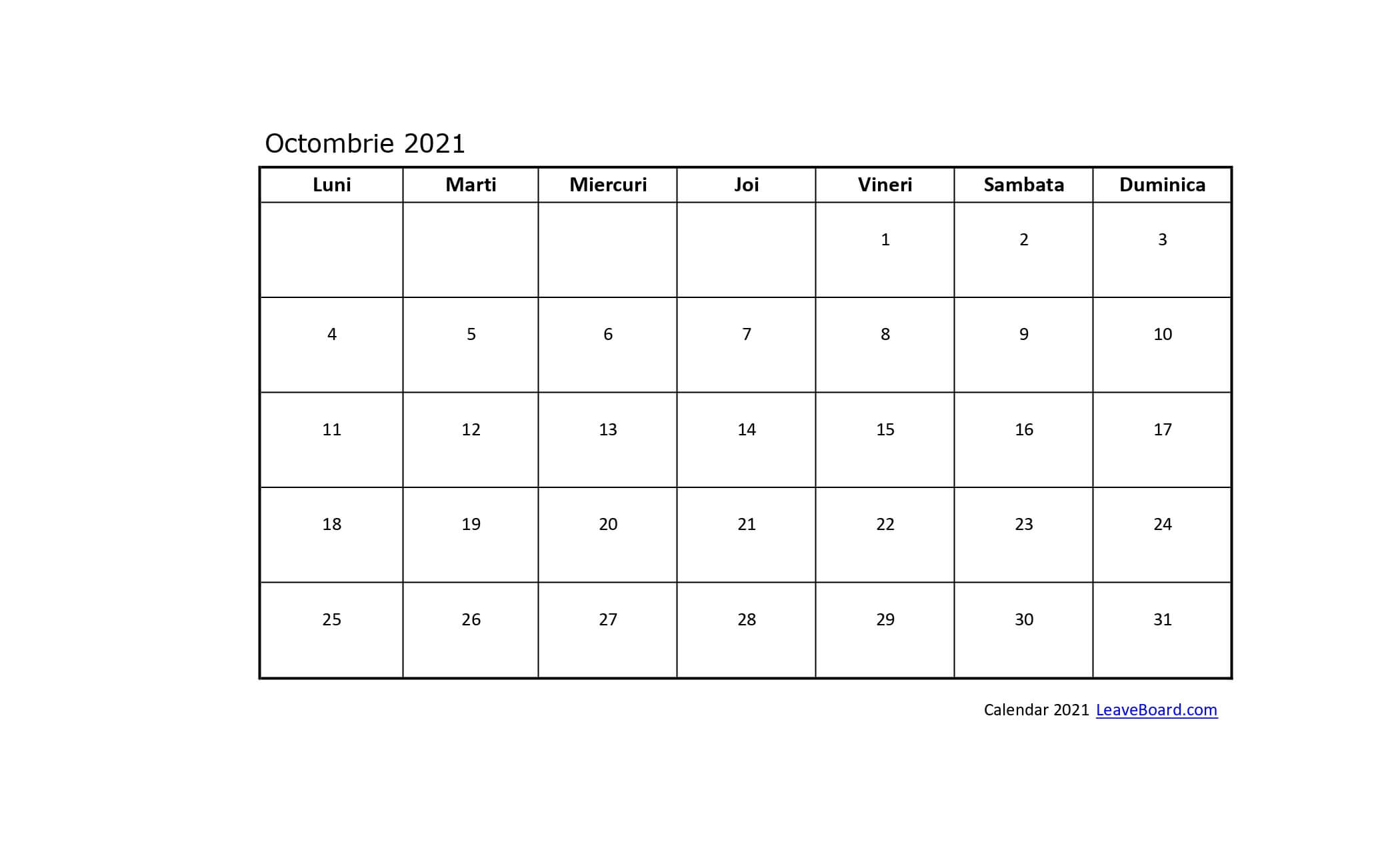 Calendar 2021 | Leaveboard