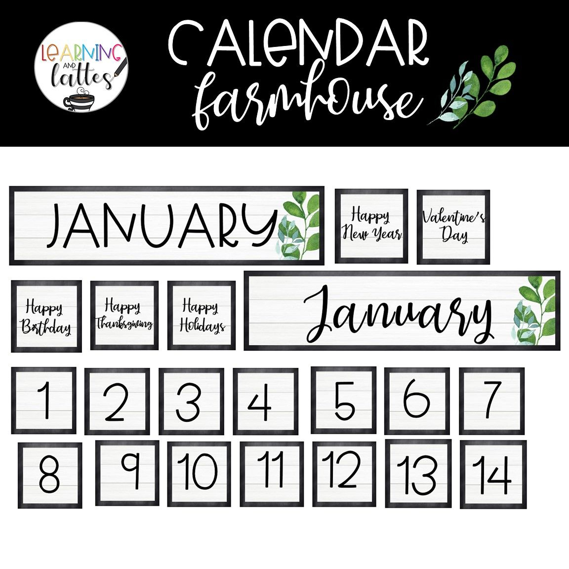 Calendar: Farmhouse In 2020 | Calendar Pocket Chart Happy Year