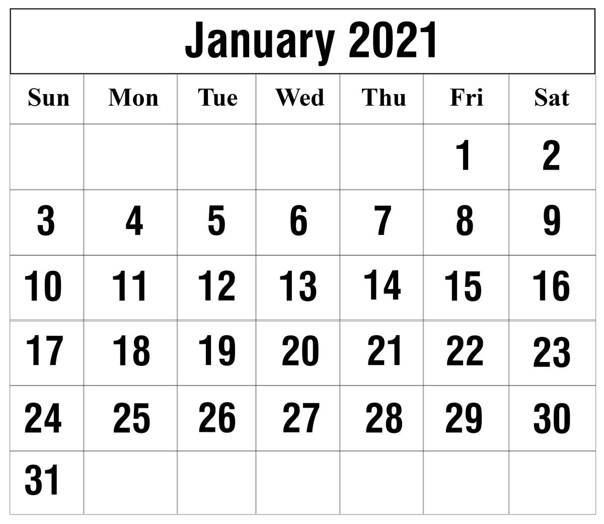 Calendar For January 2021 Project In 2020 | Calendar