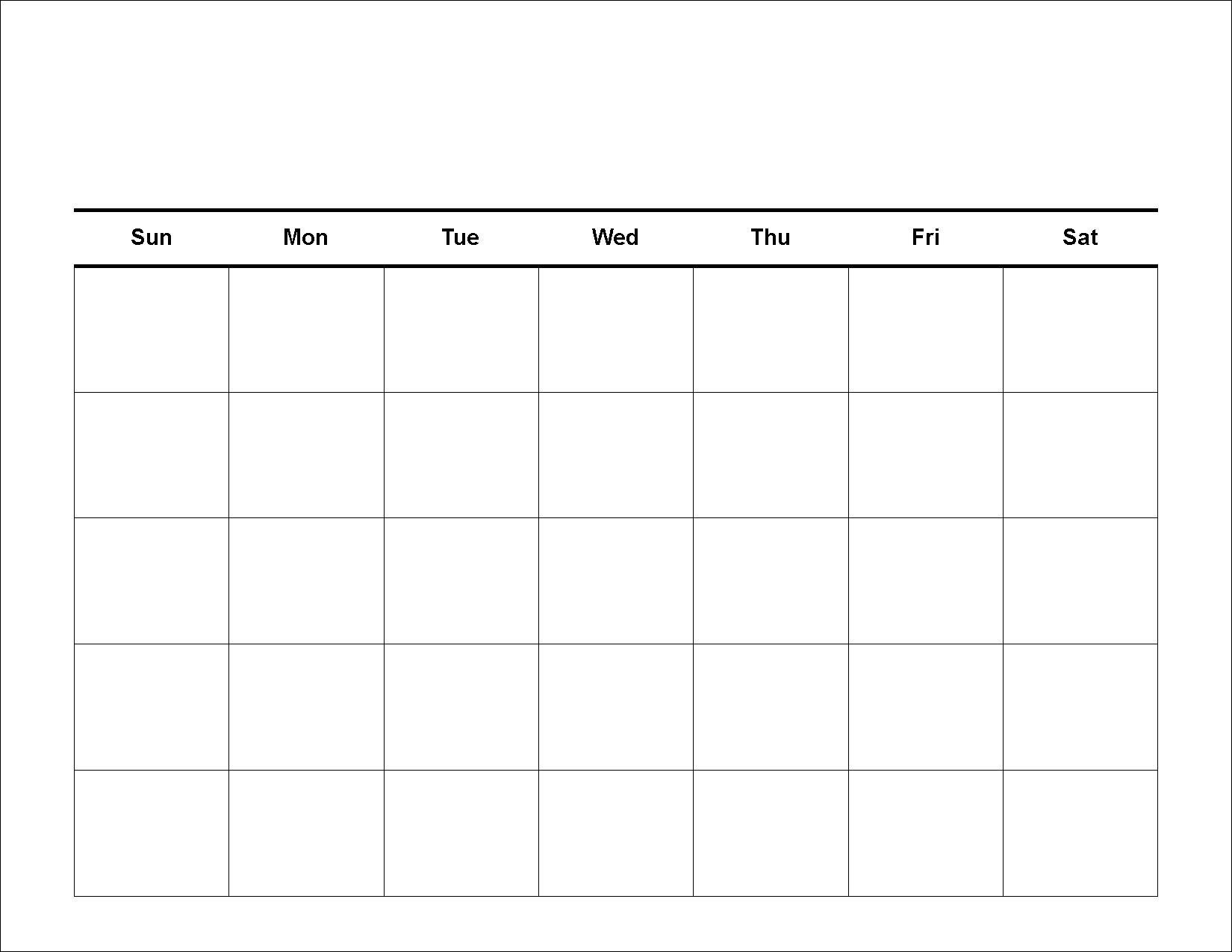 Printable Calendar Large Boxes | Calendar Printables Free Templates