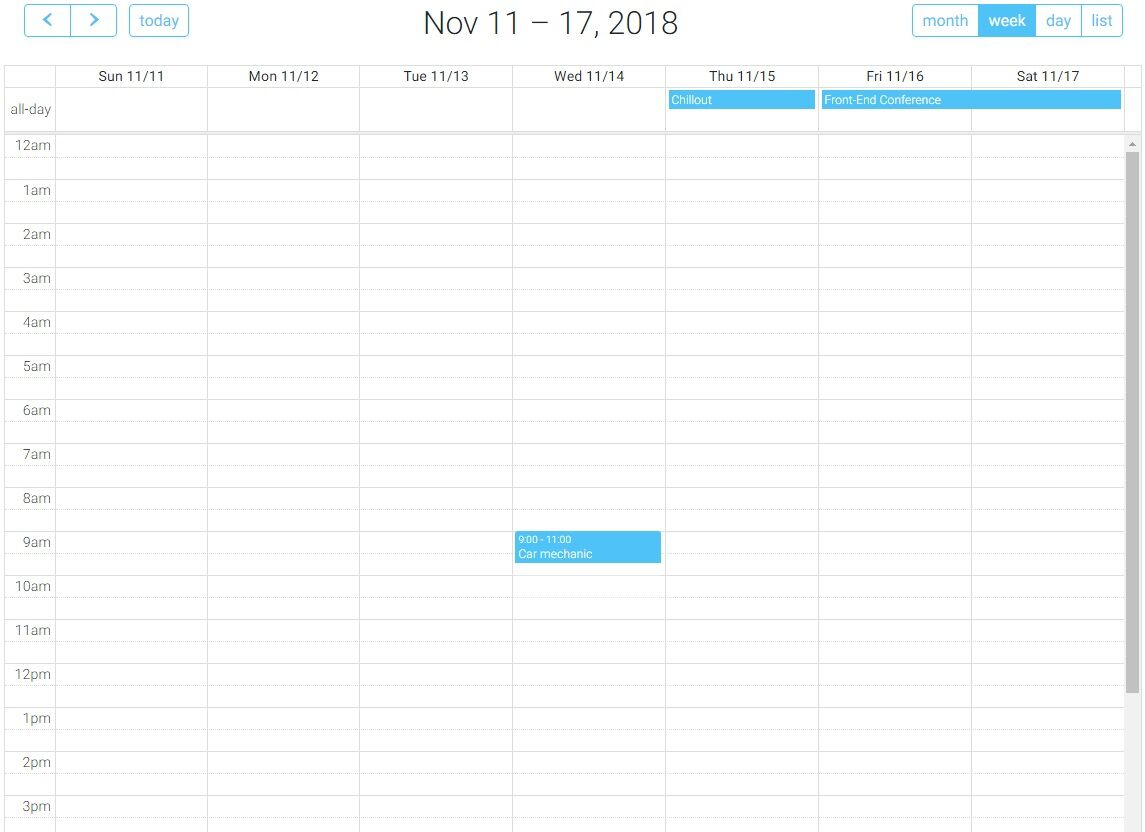 Calendar View In 52 Weeks - Material Design For Bootstrap