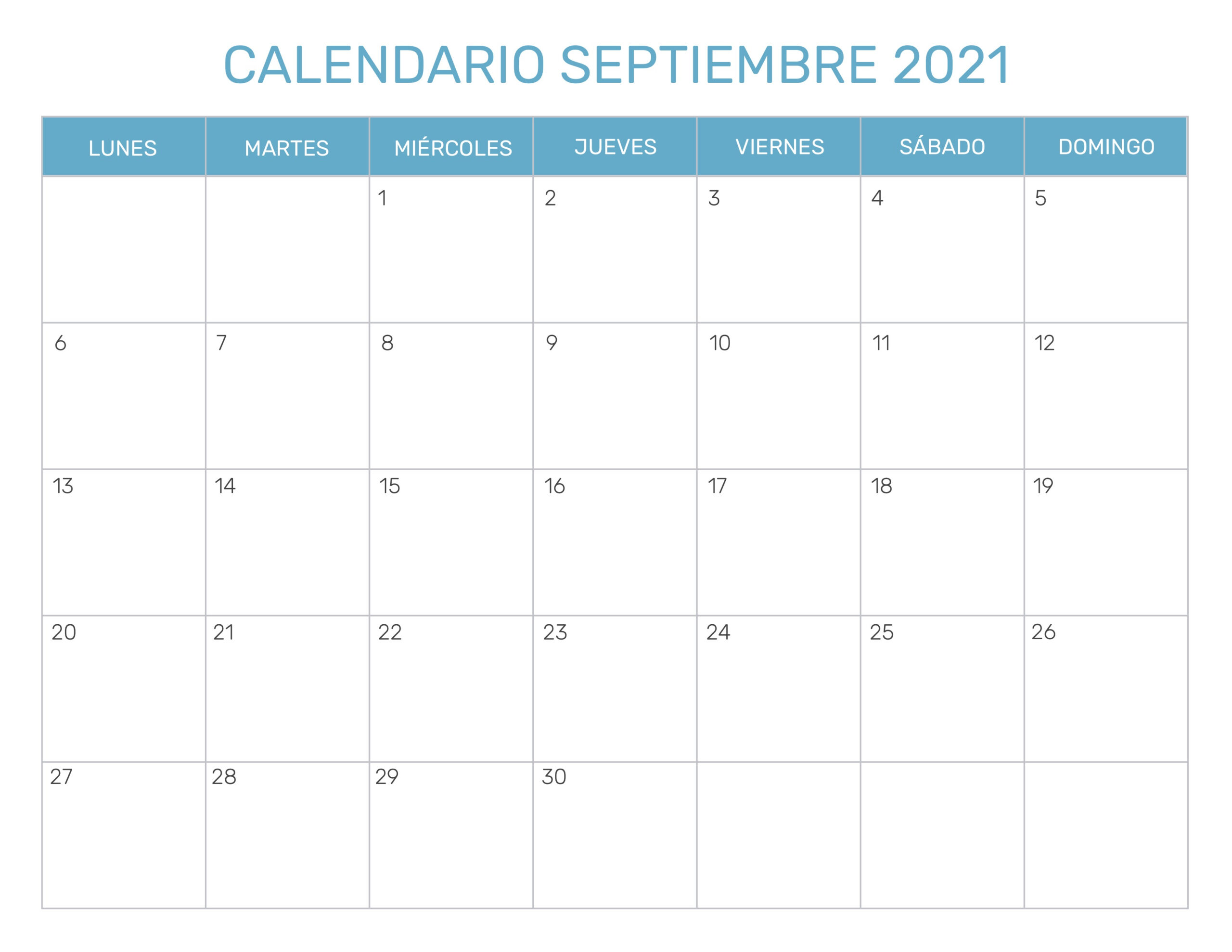 Calendario Mensual Para Imprimir Año 2021