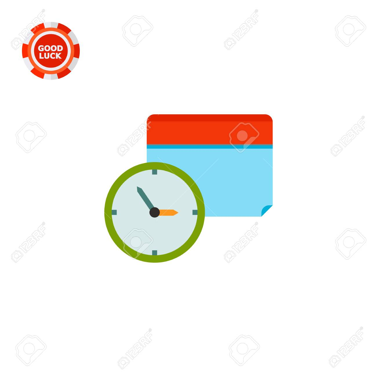 Clock And Calendar In Background. Schedule Event Date. Calendar..