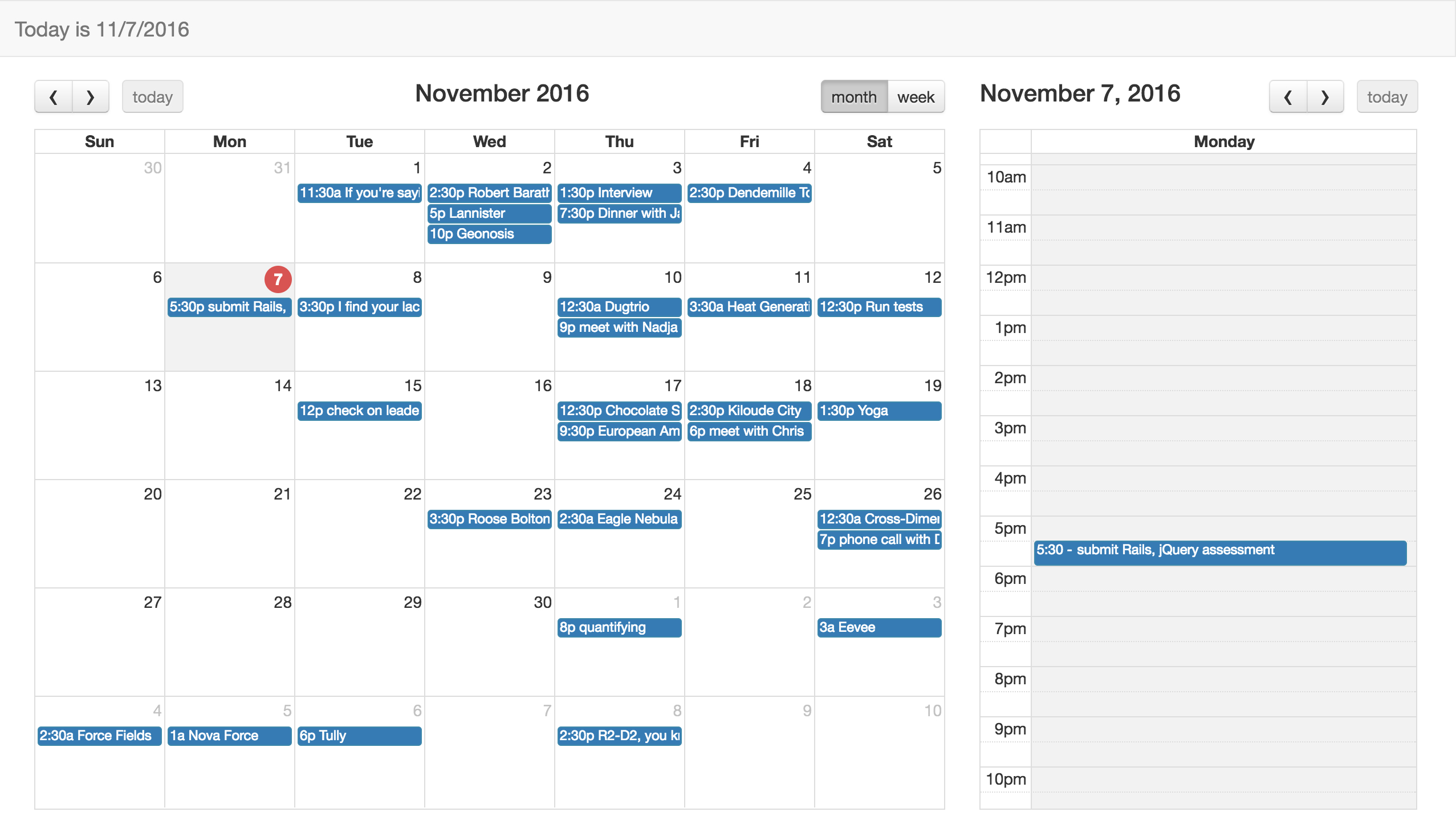 Jquery.calendario Week View Calendar Printables Free Templates