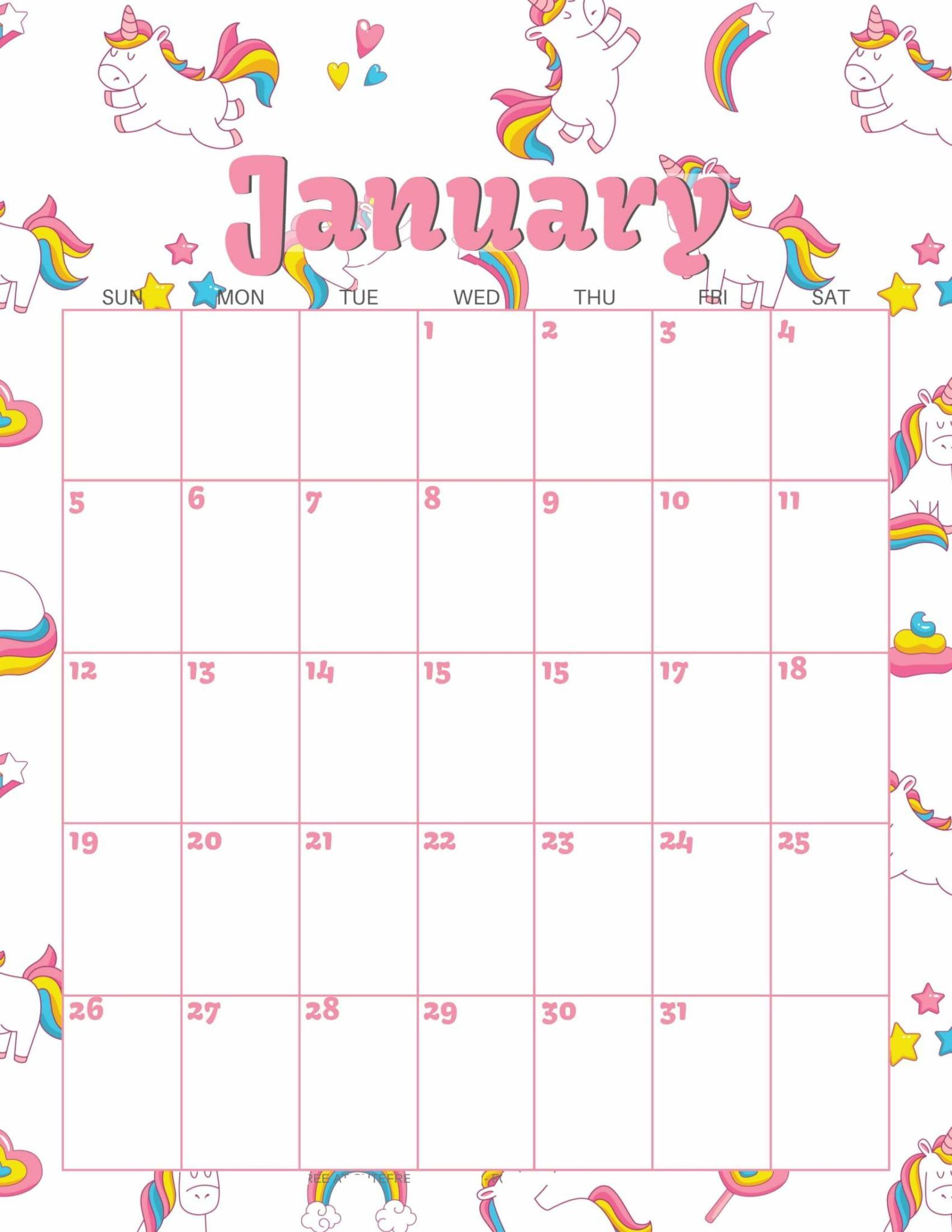 Cute 2020 January Calendar Wallpaper In 2020 | Kids Calendar