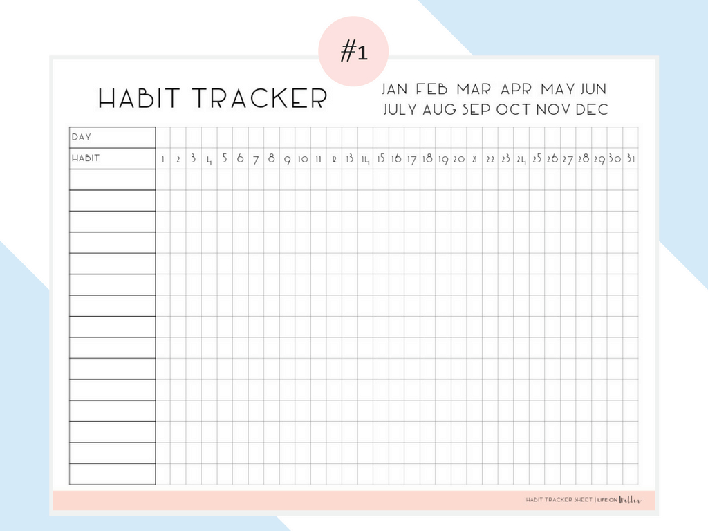 Daily Habit Tracker Free Printables - Cassie Scroggins In