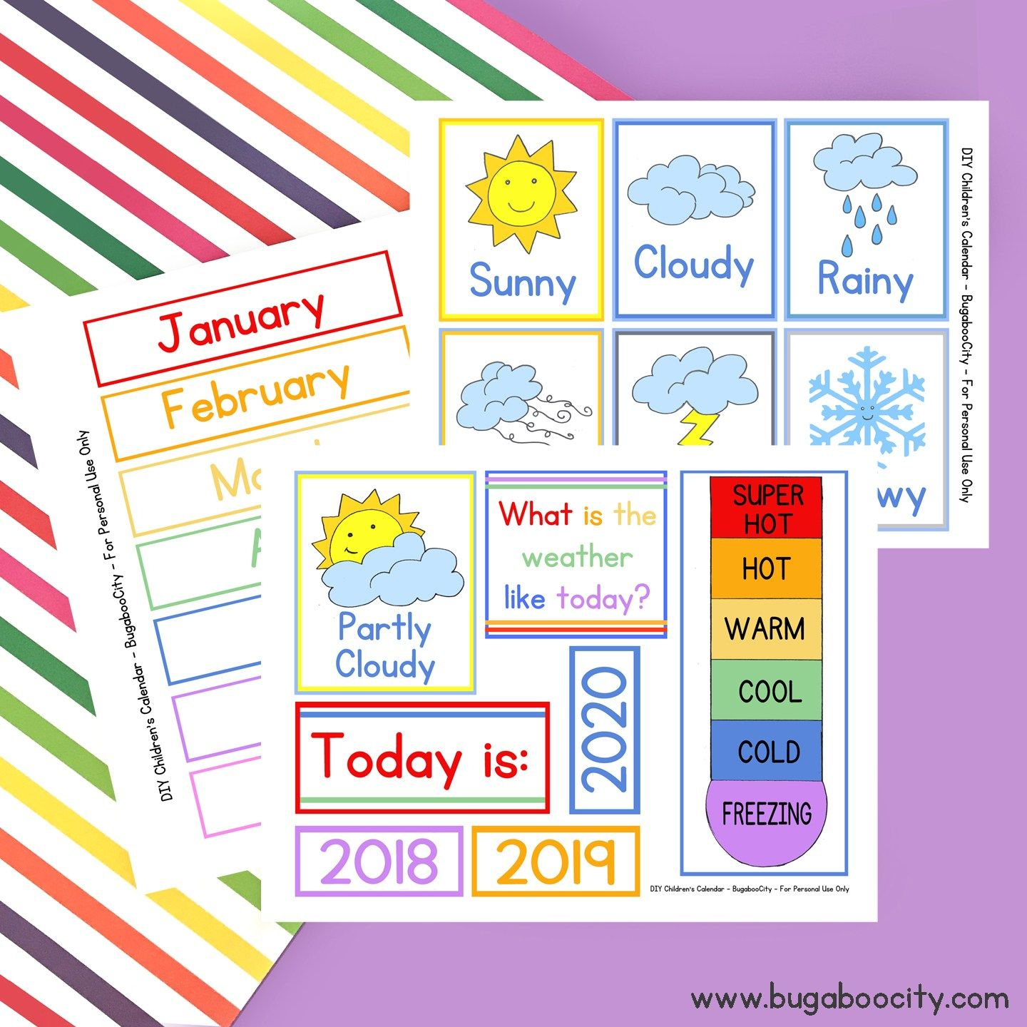 Preschool Calendar Template Printables