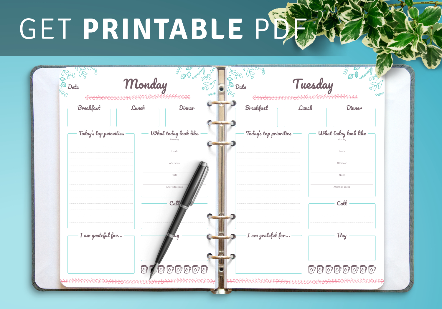 Download Printable 7 Days Weekly Planner Pdf