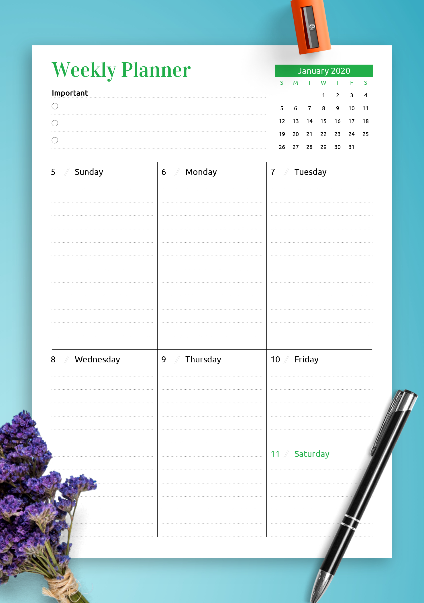 Free Week At A Glance Template Calendar Printables Free Templates